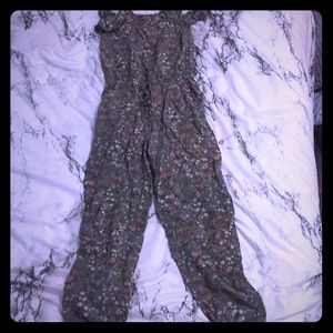 Green floral jumpsuit